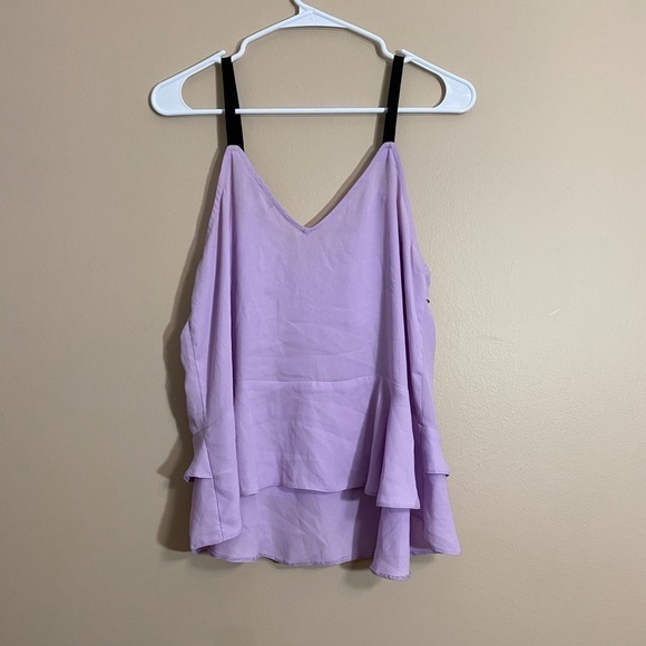ASOS spaghetti strap lavender blouse ruffles size 8 - Picture 5 of 10